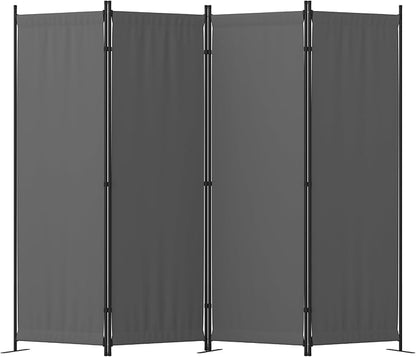 Room Divider, 4 Panel Folding Privacy Screen, 88” Portable Separating with 3 Metal Feet, Partition Room Dividers, Lightweight Freestanding Wall Divider Screen for Office Bedroom Hospital(Grey)