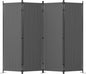 Room Divider, 4 Panel Folding Privacy Screen, 88” Portable Separating with 3 Metal Feet, Partition Room Dividers, Lightweight Freestanding Wall Divider Screen for Office Bedroom Hospital(Grey)