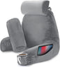 Nestl Reading Pillow with Shredded Memory Foam Includes 2 Neck and Lumber Support Pillows, Designed for Sitting Up in Bed and Couch, Back and Arms Adjustable Support for Adult & Teens, Grey