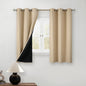 BGment 45 Inch Curtains for Bedroom - Short Blackout Curtains for Small Window/Cafe Thermal Insulated Grommet Drapes, 2 Panels, Each 42 Inch Wide, Beige
