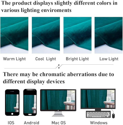 StangH Velvet Blackout Curtains Teal - Extra Long Luxury Velvet Curtains Thermal Insulated Patio Door Panels for Dining Room, Teal, W52 x L108 inches, 2 Panels