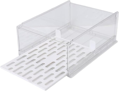 JTLB Sturdy PET Closet Storage Box Transparent Stackable Drawer Organizer with Anti-Slip Bottom Closet Organizer, for Wardrobe, Bedroom, Kitchen