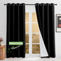 KGORGE Anti Dust Soundproof 100% Blackout Curtains 4 Layers Heavy Duty Energy Efficiency Window Curtains for Living Room Baby Bedroom Home Office Studio, Wide 52 x Long 95 inches, Black, 2 Panels