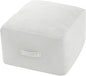 MeMoreCool Square Stuffed Pouf Ottoman Foot Rest, Floor Pouf Foot Stool with Foam Chunk Filling, Soft Stuffed Ottoman Footrest for Living Room, Off-White