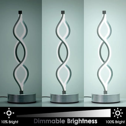 NUÜR Silver Lamps for Bedrooms Set of 2, Small Table Lamp, 3 Colour Temperature, 15.8 Inch Height, Bedsides Lamps for Living Room
