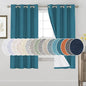 PrinceDeco Blackout Curtains 63 Inch Length Linen Textured 100% Thermal Insulated Curtains with White Liner for Bedroom Sun Blocking Linen Curtains for Living Room, W52 x L63, Set of 2, Blue Sapphire