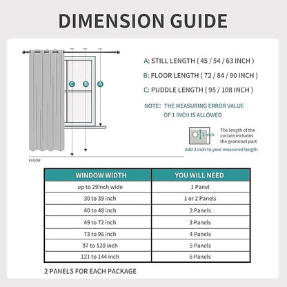 Joydeco Blackout Curtains 63 Inches Long 2 Panels Burg, Room Darkening Curtains for Bedroom, 100% Black Out Textured Thermal Drapes Privacy Protection 2 Panels Set(W52 x L63 Inch, Black)