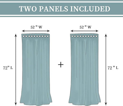 BGment Thermal Insulated 100% Blackout Curtains for Bedroom with Black Liner, Double Layer Full Room Darkening Noise Reducing Grommet Curtain (52 x 72 Inch, Black, 2 Panels)