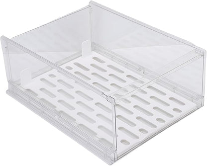 JTLB Sturdy PET Closet Storage Box Transparent Stackable Drawer Organizer with Anti-Slip Bottom Closet Organizer, for Wardrobe, Bedroom, Kitchen