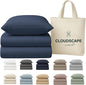 Egyptian Cotton Twin Size Sheets Set, Dark Denim