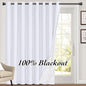 PrinceDeco Blackout White Curtains 84 Inches Long Thermal Curtains for Sliding Glass Door Room Darkening Curtains for Living Room Extra Wide Sliding Glass Door,W100 X L84 Inch, Pearl White