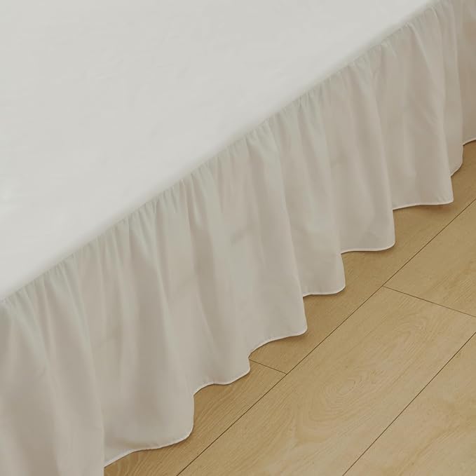 Bed Skirt Full Size Ruffled Bed Skirt with Split Corners, Full Bed Skirts 22 Inch Drop with Platform, White, 22'' Full