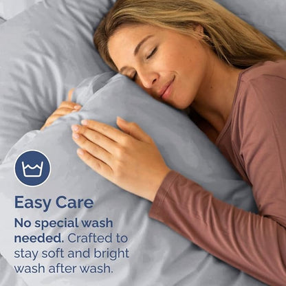 King Pillow Cases Set of 10 - Ultra Soft Hotel Quality Pillowcase Covers - Comfy. Cozy & Wrinkle Free - Shrink, Stain and Fade Resistant - Machine Washable Pillow Protectors - 10 Pcs Set - Steel Blue