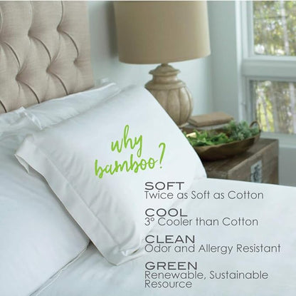 Cariloha Universal & Adjustable Flex Pillow | White | Standard | 32"x20" | Viscose Material | Naturally breathable, Hypoallergenic, & Moisture wicking
