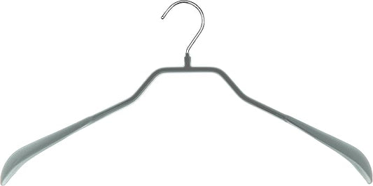 Mawa by Reston Lloyd BodyForm Series Non-Slip Space-Saving Clothes Hanger for Jackets, Suits & Coats, 16-1/2", Style 42/L, 1-Each, Silver