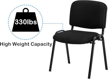 VINGLI Waiting Room Chairs - 5-Pack Black Mesh Church & Conference Room Chairs, Armless Stackable Office Guest & Reception Chairs for Meeting Room & Office Lobby