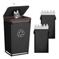 StorageWorks Recycling Bin with Lid, 29Gal Large Recycling Bin for Kitchen, Indoor Recycling Bins with 2 Reusable Washable Bags for Bottles and Cans, Steel Frame Fabric Sorter, 110L, Black