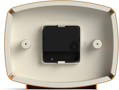 JONES CLOCKS® Film Desk Clock | Retro Rectangular Design | Mustard Yellow | Retro Design, Blending mid Century Style with a Punchy Modern Finish for Shelf, Table, Mantel or Bedside