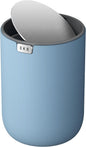EKO Fandy 0.58 Gal/2.2L Mini Trash Can with Lid, Swing-Top Desktop Trash Can for Bathroom, Countertop, Vanity, Desk or Office, Small Garbage Bin (Blue)