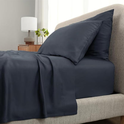 Cariloha Aloha Soft 4-Piece Sheet Set | Cape Blue | Queen | Viscose Material | Allergy Resistant, Thermal-Regulating & Extra Soft