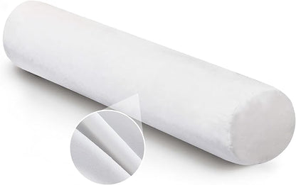 SyMax 7.8"x60" Body Pillow for Queen Bed, Memory Foam Bolster w/Removable Velvet Cover, Headboard Gap Filler Pillow, White
