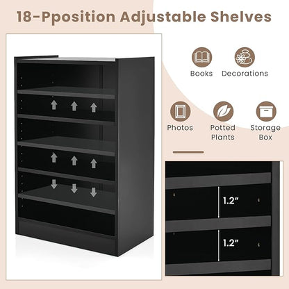 LOKO 3-Tier Open Bookcase, Freestanding Modern 3-Cube Bookshelf with 18-Position Adjustable Shelves & Anti-toppling Devices, Multipurpose Cubical Display Storage Organizer for Living Room Study