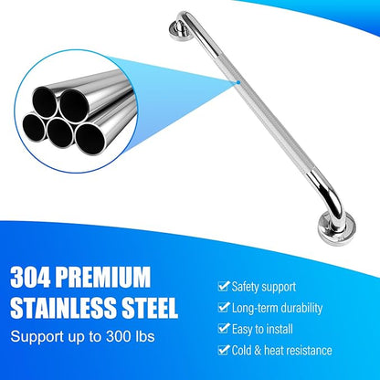 supregear Grab Bars for Bathtubs and Showers, Anti Slip Bathroom Grab Bars for Seniors, 304 Stainless Steel Safety Shower Handle, Toilet Handicap Elderly Assist Bathroom Wall Handle, 14 inch