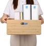 BAMOTTO Lidded Bamboo Storage Bins & Box/Cube/Basket, Home Kitchen and Office Storage Boxes with Handles & Stackable for Organizer Tableware, Clothing, Toys, Office Shelf Books, 14.6”x10.2”x6.5”