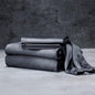LUXOME Luxury Sheet Set | 100% Rayon (Viscose) from Bamboo | Split King - Charcoal | Deep Pockets | 5-Piece Set (2 Fitted, Flat, 2 Pillowcases)