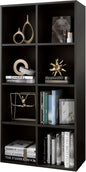 OSCHF 8-Cube Storage Shelf Bookcase - Wooden 4-Tier Floor Standing Open Bookshelf, Modern TV Stand up to 55 Inchs for Home and Office, Black