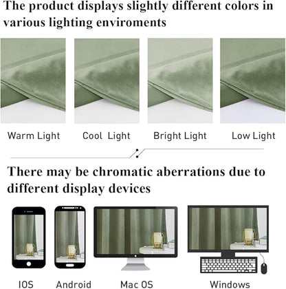 StangH Sage Green Velvet Curtains 94 inches Long Modern Room Darkening Privacy Drapes for Girls Bedroom, Heavy Soft Curtains for Office/Patio, W52 x L94, 2 Panels