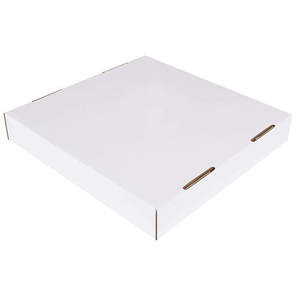 Box USA 40 or 50 Gallon Corrugated Cardboard Trash Can and Recycling Bin Lids (10-Pack) 18"L x 18"W x 3"H, White, Reusable and Disposable Garbage Lid for Parties and Outdoor Events