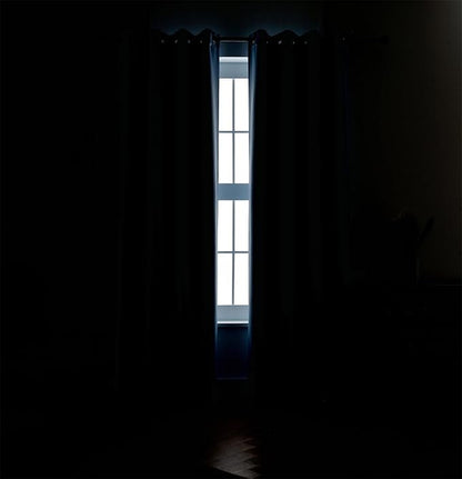 MIUCO 1 Pair Thermal Insulated Grommet 52-Inch-by-84-Inch Blackout Window Curtain Panels with 2 Tie Backs, Sky Blue
