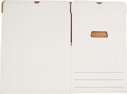 Amazon Basics Medium Duty Storage/Filing Boxes With Lid and Handles, Legal/Letter Size, 12-Pack, White, 16.2" L x 12.5" W x 10.5" H