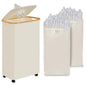 iEGrow Recycling Bin for Kitchen, Indoor Home Recycle Bins with Wheel, 29 Gallons Large Recycling bin with 2 Removeable Reusable Inner Bags, for Bottles Cans Glass Plastice Cartons(Beige)