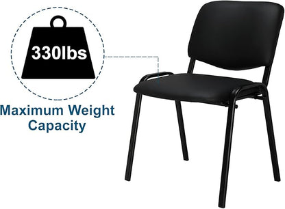VINGLI Waiting Room Chairs, 5-Pack PU Church Conference Stackable, Office Guest Chairs & Reception Stacking Chair for Meeting Room, Office Lobby, Simple&Space-Saving