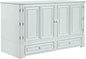 Emurphybed Paradiseo Murphy Cabinet Chest Bed with Charging Station 6 Inch, Queen (White)