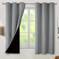 BGment Thermal Insulated 100% Blackout Curtains 63 Inch Length 2 Panels, Total Light Blocking Curtains for Bedroom, Grommet Window Drapes with Thick Black Liner, 42 Inch Wide Each Panel, Dove Grey