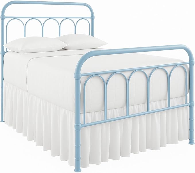 Ruffled Bed Skirt with Split Corners-Dust Ruffle - 16" Drop 100% Microfiber Soft,Sheen & Luxurious Look - Bed Skirts (White -Twin)
