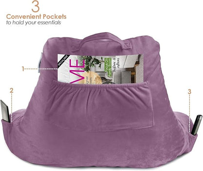 Nestl Reading Pillow for Kids & Teens with Shredded Memory Foam, Backrest Pillows for Reading, Watching, and Gaming, Use on The Couch, Bed, or Floor, Adjustable Support, Washable Cover Lavender Dream