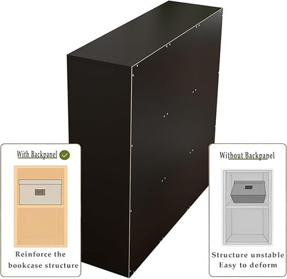 OSCHF 9-Cube Storage Shelf Bookcase - Wooden 3-Tier Free Standing Open Bookshelf for Home and Office, Organizer Cabinet in Black