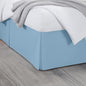 King Bed Skirt, Luxury 15 Inch Drop Light Blue Pleated Bed Skirt, Double Brushed Microfiber, Box Pleat Design, Wrinkle & Fade Resistant, Easy Fit Tailored Bedskirt for King Size Beds