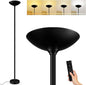 Stepless Dimmable Floor Lamp,30W 3000LM Super Bright LED Torchiere Floor Lamps with Remote & Touch Control,71 in Tall Modern Standing Lamp for Living Room Bedroom Office,2700k-6500k,Black