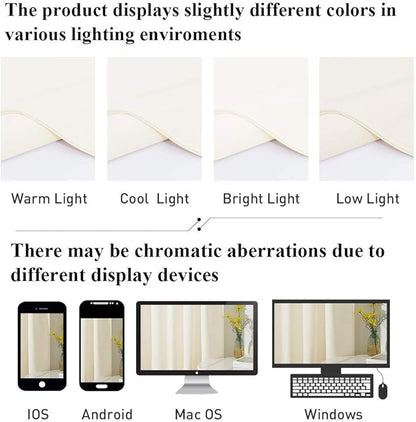 StangH Ivory White Velvet Curtains 90 inches for Living Room Super Soft Light Dimming Window Drapes for Nursery Kids, Privacy Protect Doorway Dividers, W62 x L90, 2 Panels