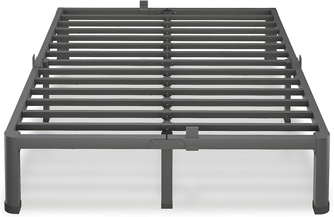 10 Inch King Size Bed Frame, 3500Lbs Heavy Duty Metal Platform with Round Corner Legs Mattress Slide Stopper, Steel Slat Support No Box Spring Needed, Noise Free, Non-Slip, Easy Assembly