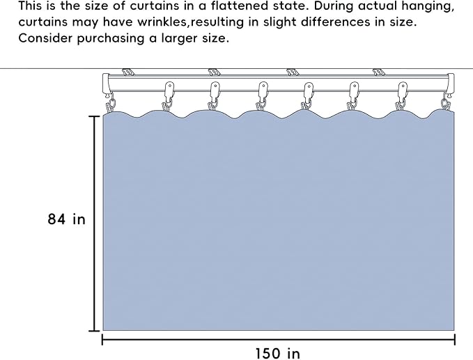 Room Divider Curtains Total Blackout Privacy Curtain Panel Room Thermal Insulated Noise Reduction Curtains for Bedroom Window Living Room Ceiling Track Curtain W 12.5 ft × H 7 ft Dark-Grey