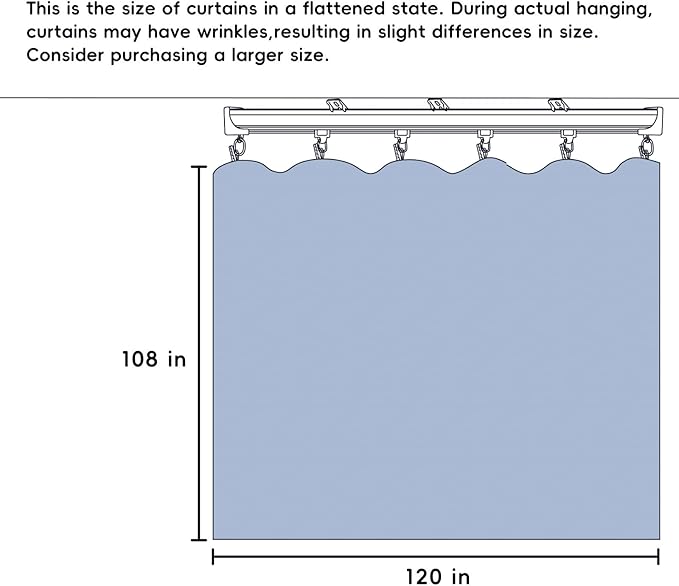 Room Divider Ceiling Mounted Curtains Track Sets Extra Wide Blackout Curtain Flexible Tracks for Bedroom Privacy Partition Separator, 1 Panel Grey Drape and White Rail, W10 x H9ft