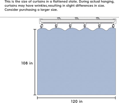 Room Divider Ceiling Mounted Curtains Track Sets Extra Wide Blackout Curtain Flexible Tracks for Bedroom Privacy Partition Separator, 1 Panel Beige Drape and White Rail, W10 x H9ft