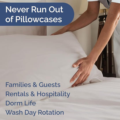 King Pillow Cases Set of 6 - Ultra Soft Hotel Quality Pillowcase Covers - Comfy. Cozy & Wrinkle Free - Shrink, Stain and Fade Resistant - Machine Washable Pillow Protectors - 6 Piece Set - Light Grey