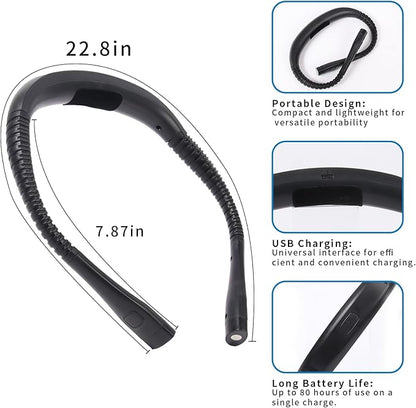Book Light, 3-Color & 9-Brightness Reading Light, Bendable Neck Light, 80-hr Lasting Rechargeable Lamp, Perfect Book Light for Reading in Bed, Knitting, Camping (Black, Classic)